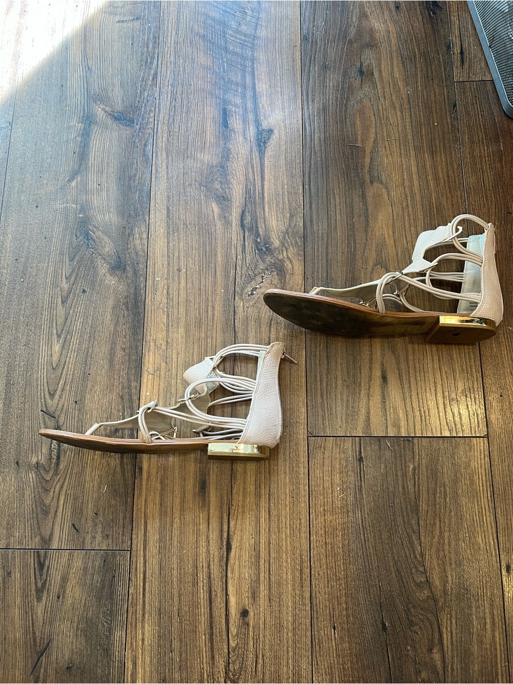 Aldo Women's Beige Lace-Up Gladiator Flat Sandals Size 8